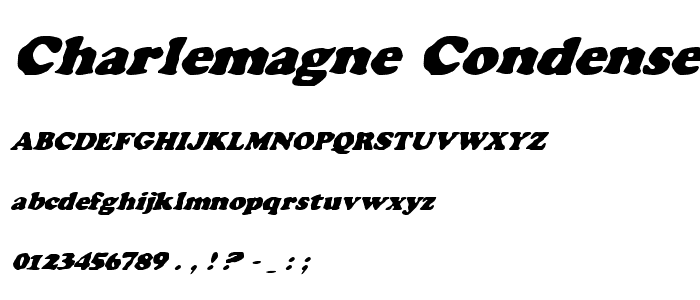 Charlemagne Condensed Italic font